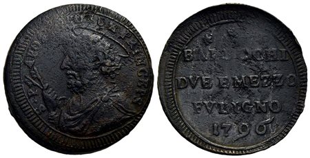 FOLIGNO - Pio VI (1775-1799) - Sampietrino - 1796 - CU NC CNI 12; Munt. 327<br>BB/BB+