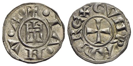 GENOVA - Repubblica (1139-1339) - Denaro - Castello - R/ Croce patente - (MI g. 0,84) CNI 1/69; MIR 