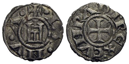 GENOVA - Repubblica (1139-1339) - Denaro - Castello - R/ Croce patente - (MI g. 0,6) CNI 1/69; MIR 1