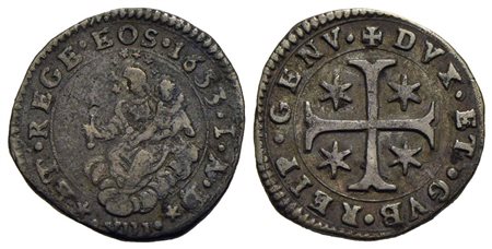 GENOVA - Dogi Biennali (terza fase, 1637-1797) - Diciassettesimo di scudo largo - 1653 - AG CNI 16/2
