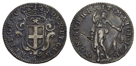 GENOVA - Dogi Biennali (terza fase, 1637-1797) - 5 Soldi - 1671 - AG CNI 20/21; MIR 338/1 Segnetto a
