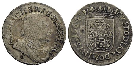 MASSA DI LUNIGIANA - Alberico II Cybo Malaspina, secondo periodo (1664-1690) - Da 8 Bolognini - 1664