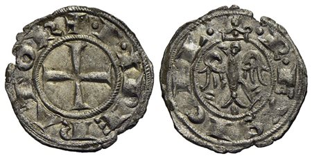 MESSINA - Federico II (1197-1250) - Denaro - (1221) - Croce patente - R/ Aquila coronata ad ali spie