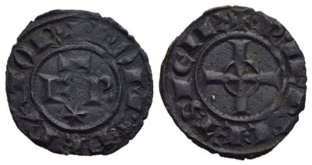 MESSINA - Federico II (1197-1250) - Denaro - (1247-1248) - Nel campo FR - R/ Croce patente - (MI g. 