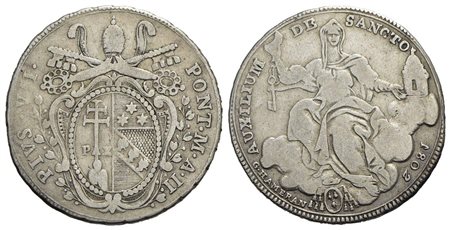 ROMA - Pio VII (1800-1823) - Mezzo scudo - 1802 A. II - AG RR Pag. 68/c; Mont. 39/42<br>qBB