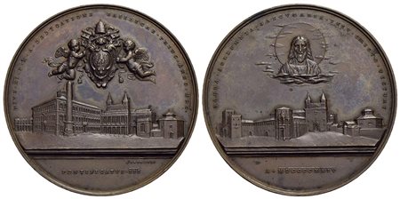 PAPALI - Pio XI (1922-1939) - Medaglia - 1924 - 1600° Basilica Lateranense - Stemma Papale sorretto 