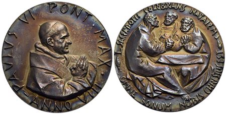 PAPALI - Paolo VI (1963-1978) - Medaglia - A. VIII - AG Mont. 24<br>FDC