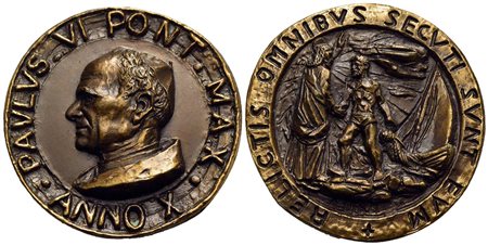 PAPALI - Paolo VI (1963-1978) - Medaglia - A. X - AE Mont. 42<br>FDC
