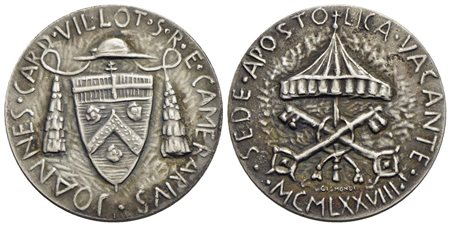 PAPALI - Sede Vacante I (1978) - Medaglia - 1978 - (AG g. 32,3) Camerlengo Card. Villot In astuccio 