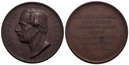 PERSONAGGI - Luigi Federico Menabrea (ingegnere e politico) (1809-1896) - Medaglia - 1861 - In suo r