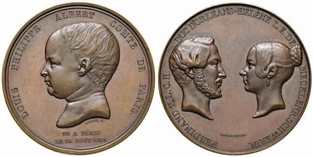 PERSONAGGI - Luigi Filippo Alberto d'Orleans (conte di Parigi) (1838-1894) - Medaglia - 1838 - Per l