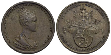 PERSONAGGI - Maria Anna di Savoia (1803-1884) - Medaglia - 1836 - Per l'incoronazione a Praga di Fer