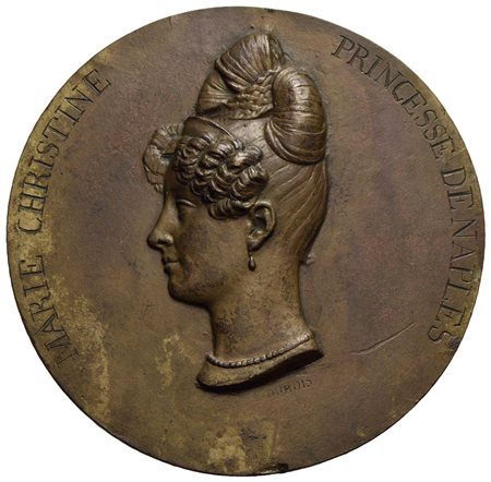 PERSONAGGI - Maria Cristina di Borbone (1779-1849) - Placchetta - Testa a s. Opus: Dubois Ø: 130 mm.