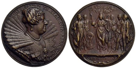 PERSONAGGI - Maria De' Medici (1573-1613) - Medaglia - 1624 - Busto a d. - R/ Cibele stante con glob