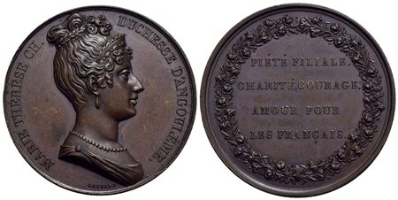 PERSONAGGI - Maria Teresa D'Angouleme - Medaglia Opus: Gayard Ø: 42 mm. - (AE g. 37,3)<br>SPL-FDC