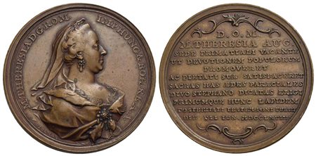 PERSONAGGI - Maria Teresa d'Austria (1740-1780) - Medaglia - 1768 - Monumento a Santo Stefano Opus: 