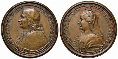 PERSONAGGI - Matteo di Lorena, le Débonnaire (1119-1176) - Medaglia - Busto a s. - R/ Busto a s. di 