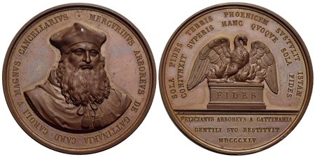 PERSONAGGI - Mercurino Arborio di Gattinara (consigliere Carlo V Spagna) (1465-1530) - Medaglia - 18