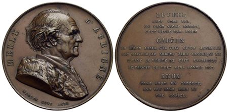PERSONAGGI - Merle D'Aubigne (teologo) (1794-1872) - Medaglia - 1872 - Busto a d. - R/ Scritta Opus:
