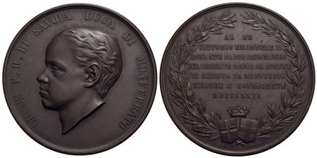 PERSONAGGI - Oddone Eugenio Maria di Savoia (duca di Monferrato) (1846-1866) - Medaglia - 1866 - A V
