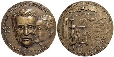 PERSONAGGI - Sincero Zanella ( imprenditore emigrato in Brasile) (1918-2011) - Medaglia - "Il nonno 