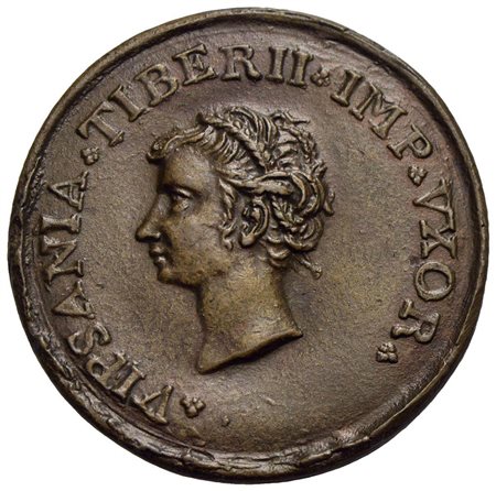 PERSONAGGI - Vipsania (Moglie di Tiberio) - Medaglia Ø: 53 mm. - (AE g. 36,3)<br>qSPL