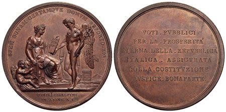 NAPOLEONICHE - Napoleone I, Console (1799-1804) - Medaglia - 1802 - Costituzione a Lione della Rep. 