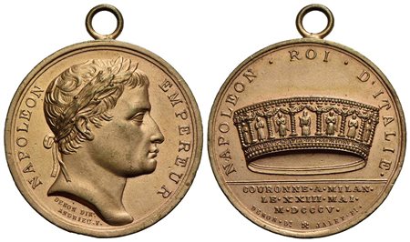 NAPOLEONICHE - Napoleone I, Imperatore (1804-1814) - Medaglia - 1805 - Incoronazione a Milano - Test