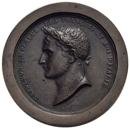 NAPOLEONICHE - Napoleone I, Imperatore (1804-1814) - Medaglia - Testa laureata a s. Ø: 80 mm. - (AE 