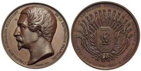 FRANCIA - Napoleone III (1852-1870) - Medaglia - 1852 - Per l'elezione - Testa a s. - R/ Scritta Opu