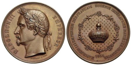 FRANCIA - Napoleone III (1852-1870) - Medaglia - 1853 - Matrimonio con Eugenia de Montijo Opus: Mont