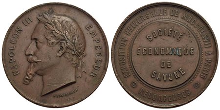 FRANCIA - Napoleone III (1852-1870) - Medaglia - 1867 - Esposizione Universale di Parigi - Testa lau
