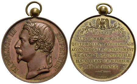 FRANCIA - Napoleone III (1852-1870) - Medaglia - Consolidamento del Governo - Testa laureata a s. - 