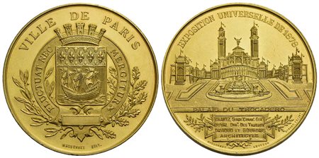FRANCIA - Terza Repubblica (1870-1940) - Medaglia - 1878 - Esposizione Universale - Stemma - R/ Pala