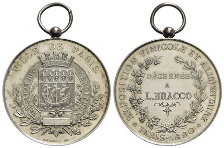 FRANCIA - Terza Repubblica (1870-1940) - Medaglia - 1890 - Esposizione vinicola ed alimentare Parigi