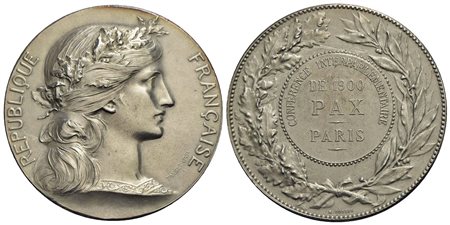 FRANCIA - Terza Repubblica (1870-1940) - Medaglia - 1900 - Conferenza Interparlamentare - Busto a d.