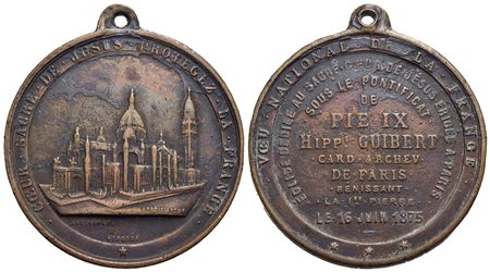 FRANCIA - Terza Repubblica (1870-1940) - Medaglia - 1875 - Chiesa del Sacro Cuore di Gesù - La Chies