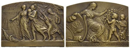 FRANCIA - Terza Repubblica (1870-1940) - Placchetta - 1920 - Società Assicurazioni - (AE g. 102,6) m