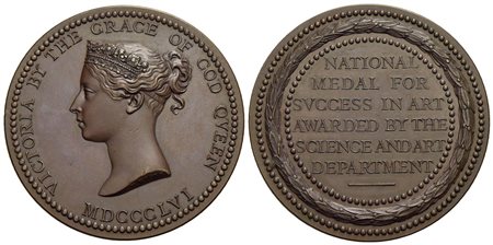 GRAN BRETAGNA - Vittoria (1837-1901) - Medaglia - 1856 - Premio nazionale - Busto a s. - R/ Scritta 