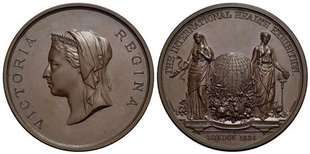 GRAN BRETAGNA - Vittoria (1837-1901) - Medaglia - 1884 - Esposizione Internazionale - Testa velata a