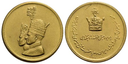 IRAN - Reza Pahlavi (1941-1979) - Medaglia - 1346 (1967) - Incoronazione Ø: 24 mm. - (AU g. 10,5)<br