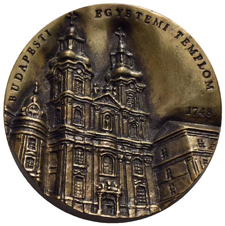 UNGHERIA - Medaglia - Budapest - Tempio Egyetemi 1748 - Facciata del tempio Ø: 115 mm. - OT Uniface<