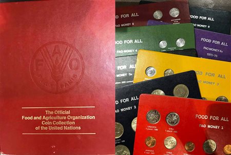 Estere - FAO - "FOOD FOR ALL" Coin Collection of the United Nations - Set di otto pannelli, 143 mone
