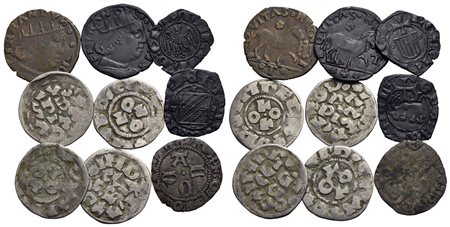 Zecche Italiane - Lotto di 9 monete<br>Varie