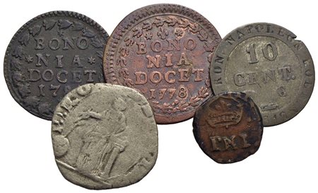 Zecche Italiane - Lotto di 5 monete<br>Varie