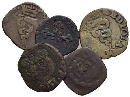 Zecche Italiane - Lotto di 5 monete<br>Varie