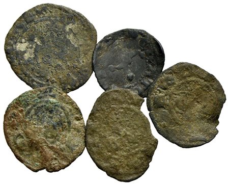 Zecche Italiane - Lotto di 5 monete<br>Varie