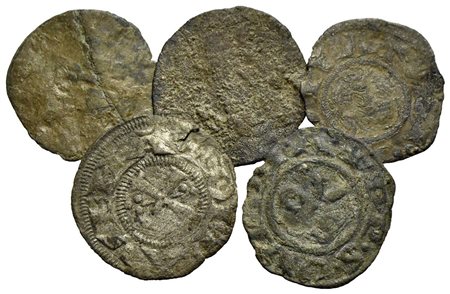 Zecche Italiane - Lotto di 5 monete<br>Varie