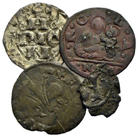 Zecche Italiane - Lotto di 4 monete<br>Varie