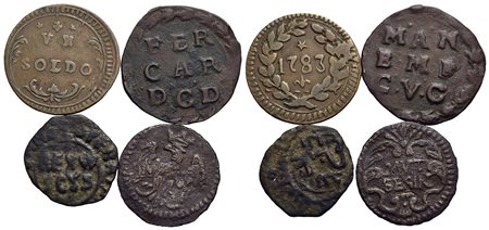 Zecche Italiane - Lotto di 4 monete -<br>med. BB